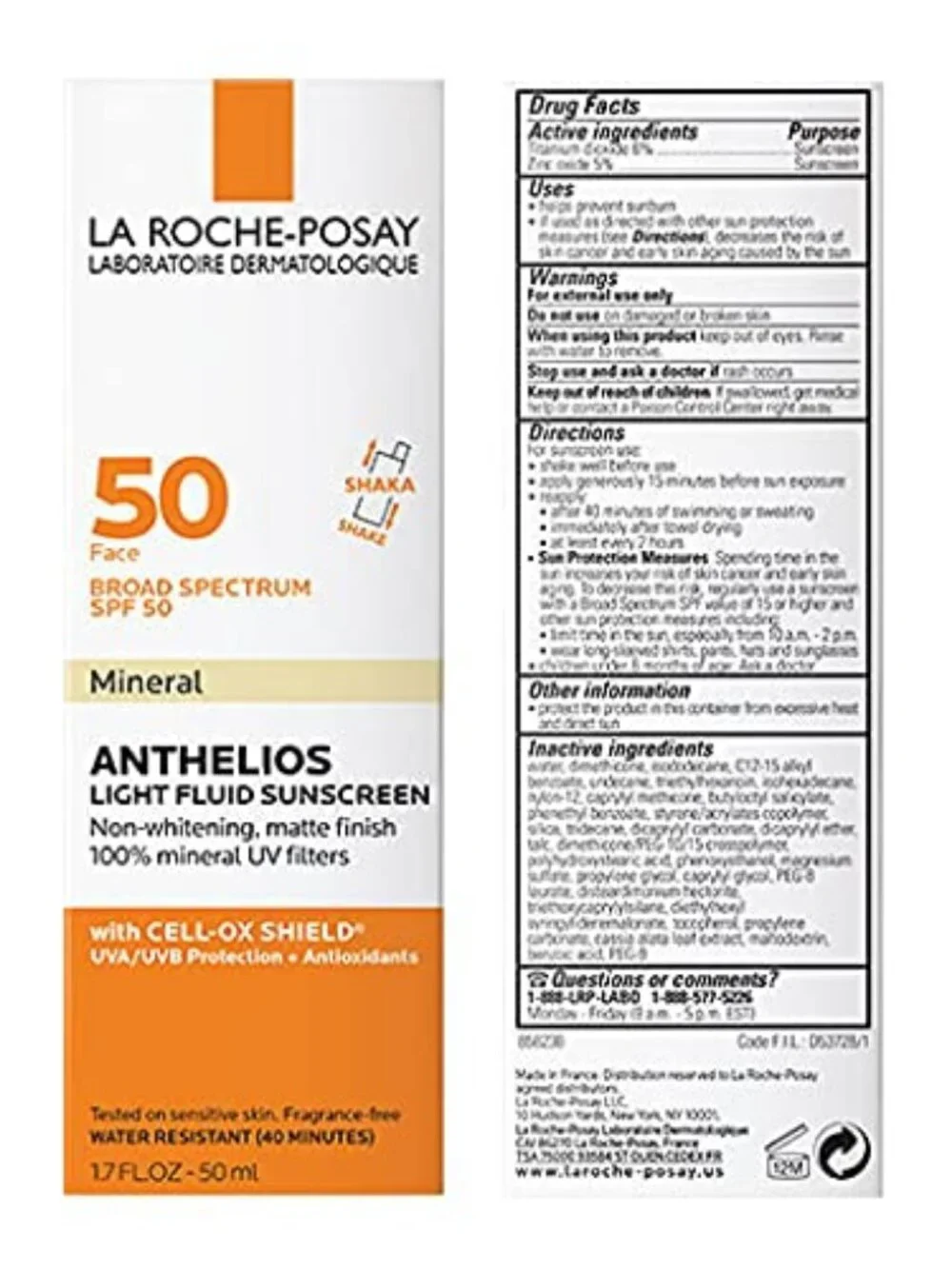 La Roche-Posay Anthelios Mineral Light Fluid Sunscreen for Face in 5 shades